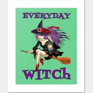 Everyday Witch Funny Halloween Wiccan Mystery Magic Gift Posters and Art